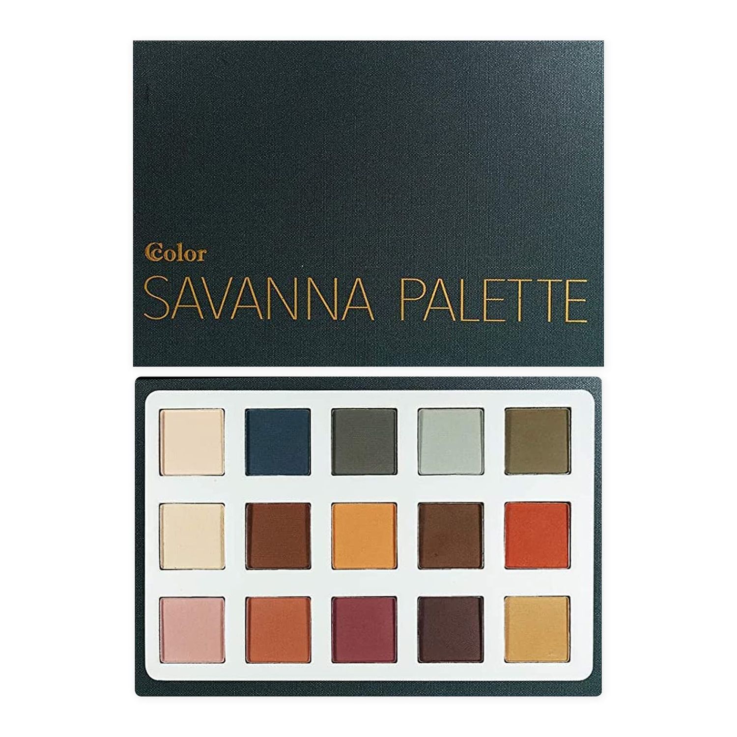 Ccolor Cosmetics - Savanna, 15-Color Eyeshadow Palette, Highly Pigmented, Long-Wearing, Easy-to-Blend, Warm Neutrals &amp; Brown Mattes Eye Shadow, Professionally Formulated Eye Makeup