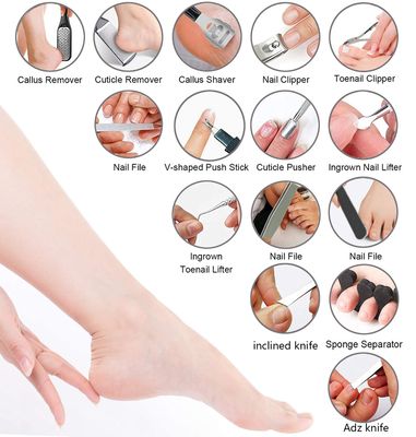 36 in 1 Pedicure Kit, Professional Pedicure Tools Foot Rasp Foot Dead Skin Remover for Home &amp; Salon Care