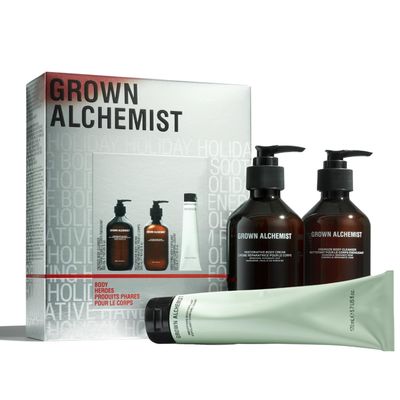 Grown Alchemist Body Heroes Kit, Head to Toe essentials, Limited Edition Value Pack: Smoothing Exfoliant (170mL) Energize Body Cleanser (300mL) &amp; Restorative Cream (300mL)