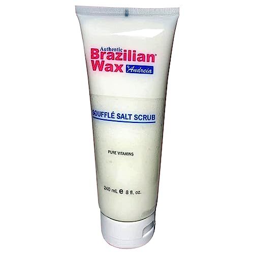 Authentic Brazilian Wax by Andreia Souffle Salt Scrub - Body Exfoliating Scrub w/Lemon Peel &amp; Essential Oils - Salt Scrub Rich in Vitamins, Mineral &amp; Organic Extract for Soft Skin - 8 fl. Oz.