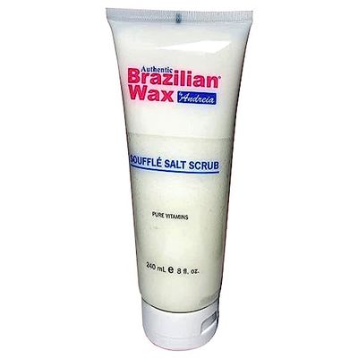 Authentic Brazilian Wax by Andreia Souffle Salt Scrub - Body Exfoliating Scrub w/Lemon Peel &amp; Essential Oils - Salt Scrub Rich in Vitamins, Mineral &amp; Organic Extract for Soft Skin - 8 fl. Oz.