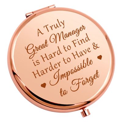 Best Manager Appreciation Gifts Compact Makeup Mirror Manager Leaving Gift Supervisor Gift for Women Leader Boss Coworker Friend Birthday Personal Mirror Retirement Goodbye Going Away Gift