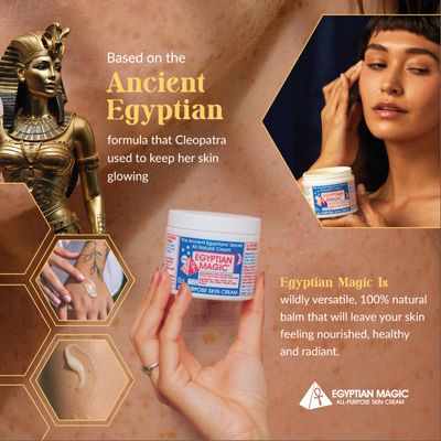 Egyptian Magic - All Purpose Face, Body, and Dry Skin Moisturizing Cream, Skin Protectant for Women & Men, Eczema Care Healing Balm, Scar Treatment, Stretch Marks, and Tattoo Aftercare, 2oz Jar