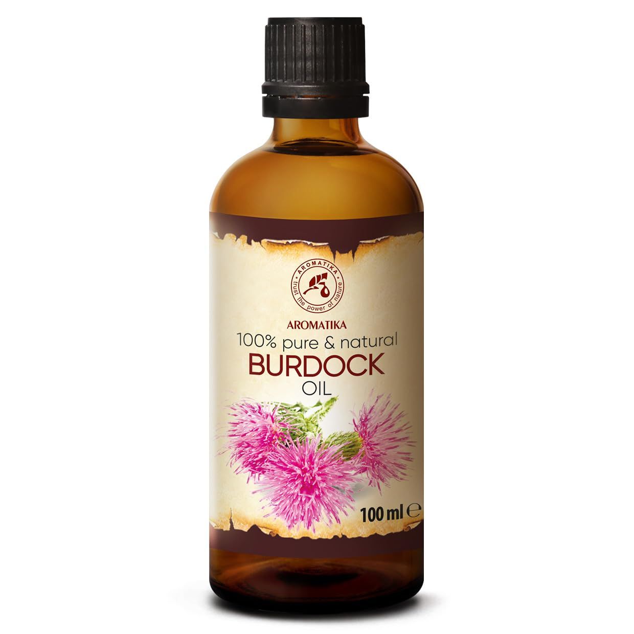 Burdock Root Oil 3.4 FL Oz - 100% Pure &amp; Natural - Arctium Lappa for Hair &amp; Scalp - Good benefits for Skin - Hair - Face - Body care - Glass Bottle - Oils Burdock