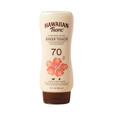 Hawaiian Tropic Sheer Touch Ultra Radiance Lotion Sunscreen SPF 70, 8oz | Hawaiian Tropic Sunscreen SPF 70, Sunblock, Broad Spectrum Sunscreen, Oxybenzone Free Sunscreen, Body Sunscreen, 8oz