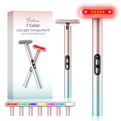 Fxtiaa Led-Face-Wand7 in 1 LED Light Therapy Facial Red &amp; Blue Rejuvenation Tool