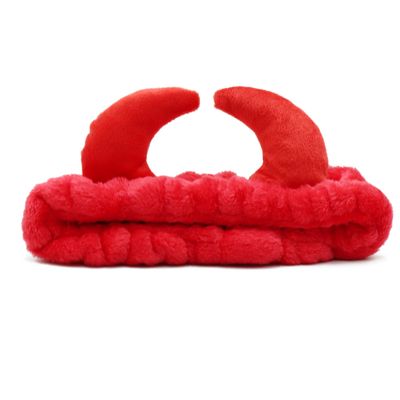 Aiphamy Devil Horn Faci al Spa Headband Cosmetic Makeup Headband Skincare Headband for Washing Face Makeup (Red)