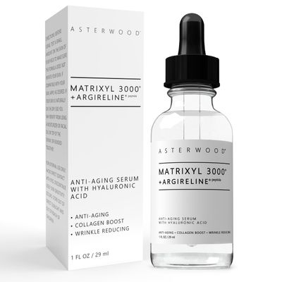 Asterwood Matrixyl 3000 + Argireline Serum with Hyaluronic Acid - Anti-Aging and Anti-Wrinkle - Peptides Serum For Face, 29ml/1 oz