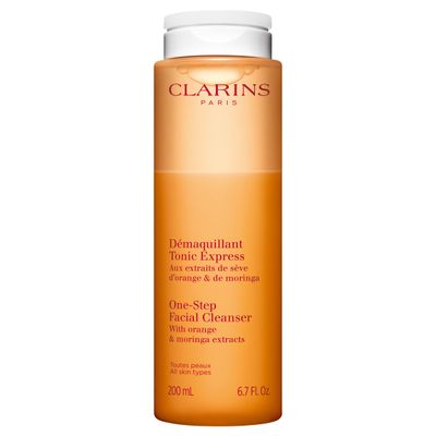 Clarins One-Step Facial Cleanser With Orange Extract | 2-In-1 Cleanser and Exfoliator | Restores Radiance | No Rinsing Necessary | All Skin Types | 6.8 Ounces