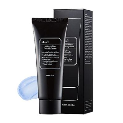 DearKlairs Midnight Blue Calming Cream, Soothing, Redness Relief Moisturizer, Hydrating, Fast Absorbing, Light Texture for Easy Use, For Oily Skin, Sensitive Skin Friendly (2 Ounce (Pack of 1))