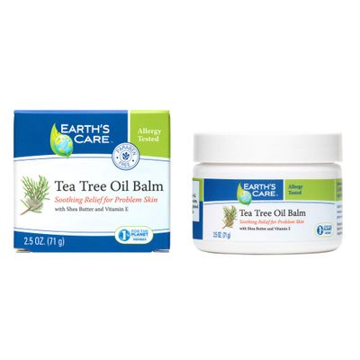 Earth&#39;s Care Tea Tree Oil Balm - Tea Tree Moisturizer for Problem Skin - Repair Cream with Shea Butter and Vitamin E 2.5 oz. (71 g)