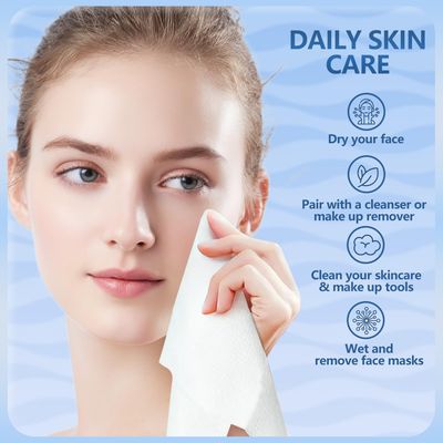 Disposable Face Towels, 12"12" Extra Large Face Towelettes, Ultra Soft Facial Towels for Sensitive Skin, Makeup Remover Dry Wipes,Thick Face Towel for Travel,20 Count (1 Pack)