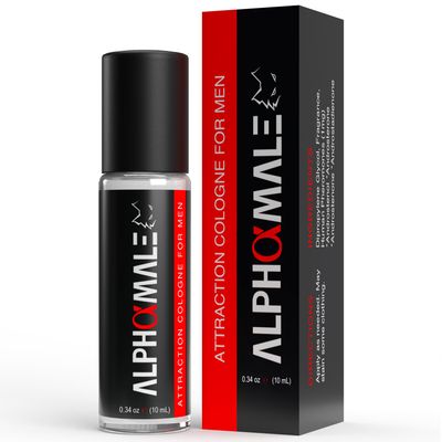 AlphaMale Attraction Pheromone Cologne for Men - Long Lasting Compact Roll On Pheromone Infused Oil Based Cologne - Pheromone Perfume to Attract Women - 0.34 oz (10 ml)