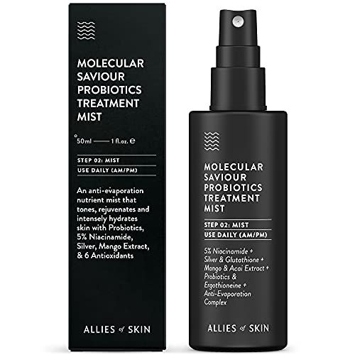 Allies of Skin Molecular Saviour Treatment Mist: Niacinamide, Glutathione. Face Spray for Hydration and Antioxidant Protection. Counteracts Jetlag and Fatigue 1.7 oz / 50 ml