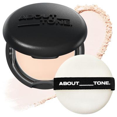 ABOUT TONE Blur Powder Pact 0.32oz - Pressed Powder Compact with Mirror and Puff Makeup Setting Finishing Blurring Natural Translucent Lightweight Face Sebum Oil Control Vegan Formula (01 FAIR)