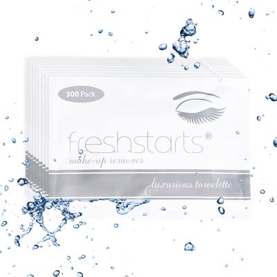 Freshstarts Makeup Remover Facial Cleansing Towelettes - Face Wipes, Facial Skin Care Products - Beauty &amp; Travel Essentials for Women - 300 Pack