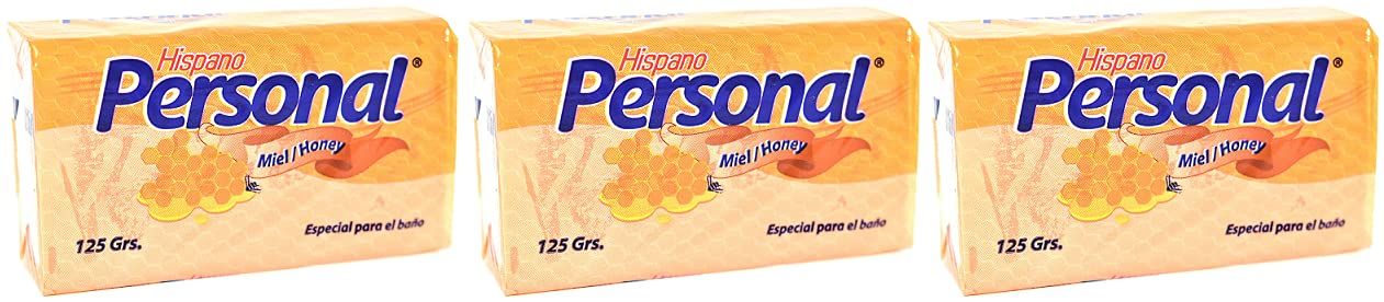 3 Hispano Personal Honey Miel Bar Soap 125g 4.4 oz each Great Dominica Soap Bars