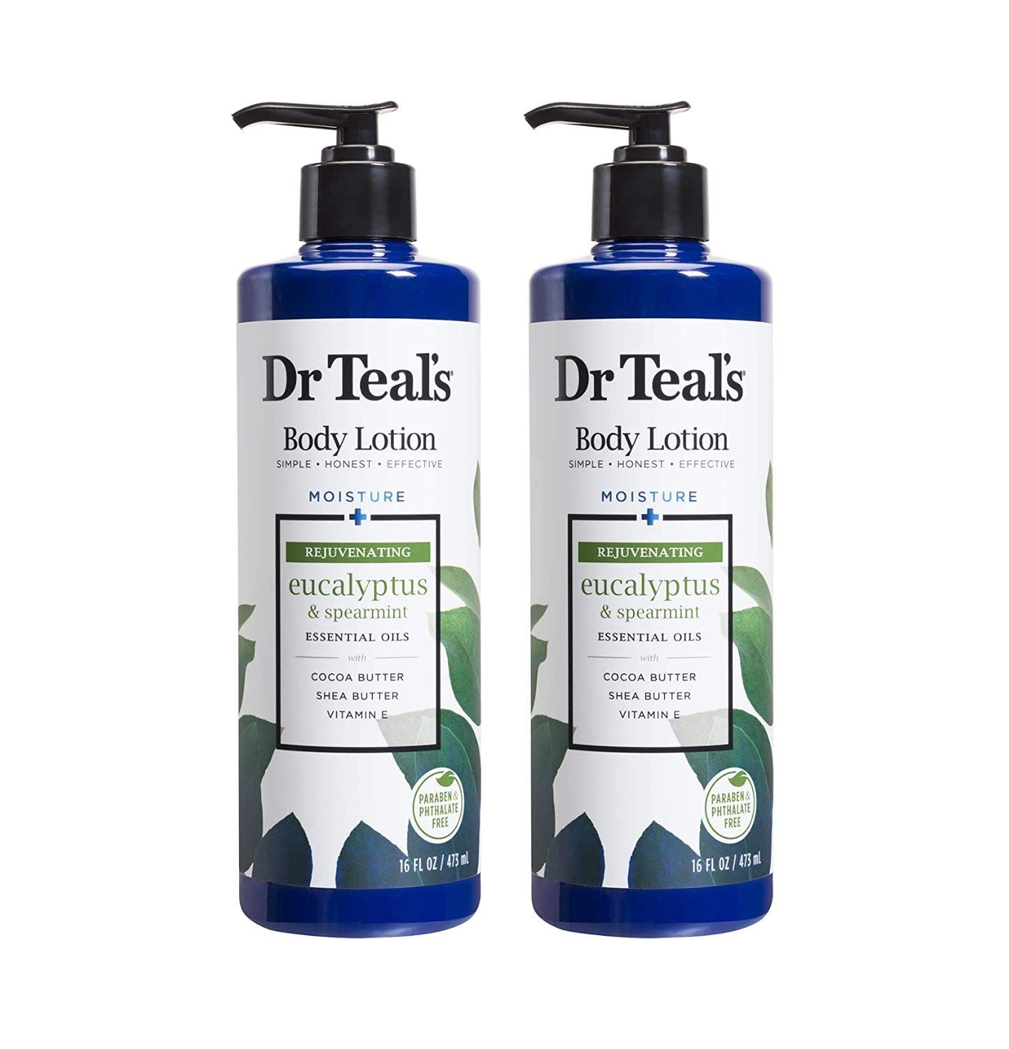 Dr Teal&#39;s Body Lotion Moisture Rejuvenating Eucalyptus &amp; Spearmint, 16 fl oz Pack of 2