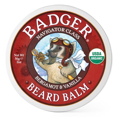 Badger Organic Beard Balm - Leave-In Conditioner, Styling &amp; Moisturizing Treatment for Facial Hair &amp; Mustache, 2 oz