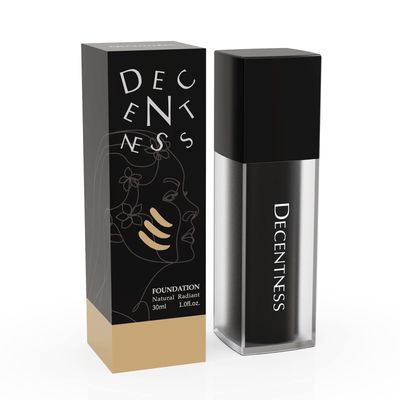 DECENTNESS Flawless Finish Foundation Full Coverage,Matte Creamy Natural,Minimizes Pores And Imperfections,10+ Hour Wear Long Lasting,1.0 fl.oz/30ml(Natural Radiant))