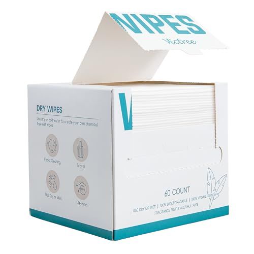 Disposable Face Towel Large Dry Face Wipes 60 Count/Box Extra Thick Soft Clean Facial Towels Remover Dry Wipes Makeup for Sensitive Skin, Facial Cleansing, Nursing, Travel60 Count,White