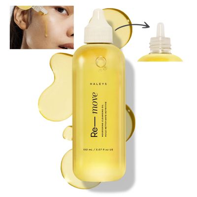 HALEYS Cleansing Oil, VEGAN KOREAN Formula, Removes Waterproof Makeup, Sunscreen, Impurities, Unclog pores, Gentle &amp; Nourishing Makeup Removal with Olive Oil &amp; Vitamin E - All Skin Types (Sensitive)
