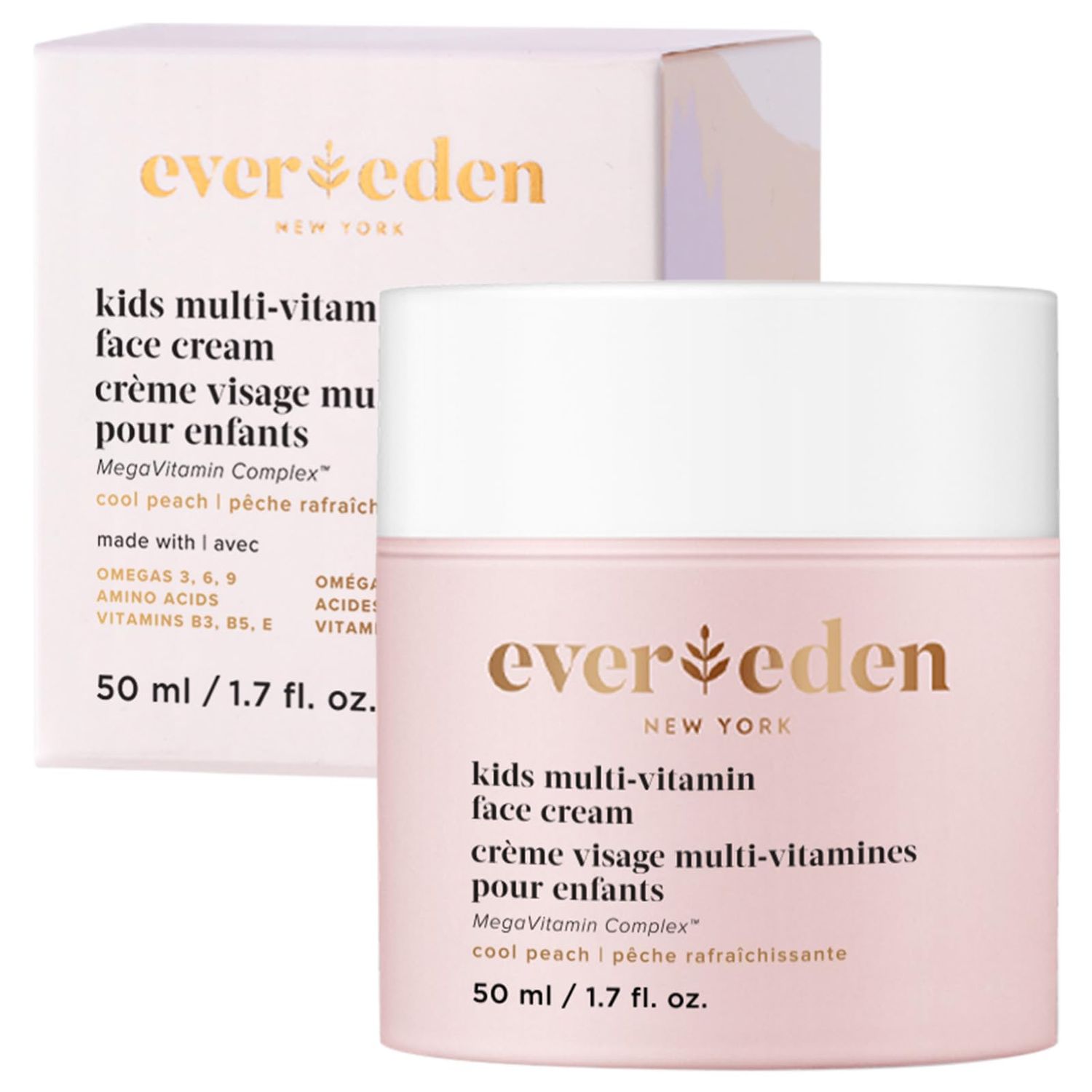Evereden Kids Face Cream: Cool Peach, 1.7 oz. | Kids Face Lotion | Clean and Non-Toxic Kids Face Moisturizer | Multi-Vitamin Skin Care for Kids