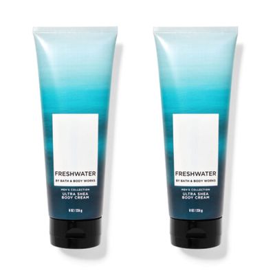 Bath and Body Works Men&#39;s Collection Freshwater Ultra Shea Body Cream 8 Oz. 2 Pack.