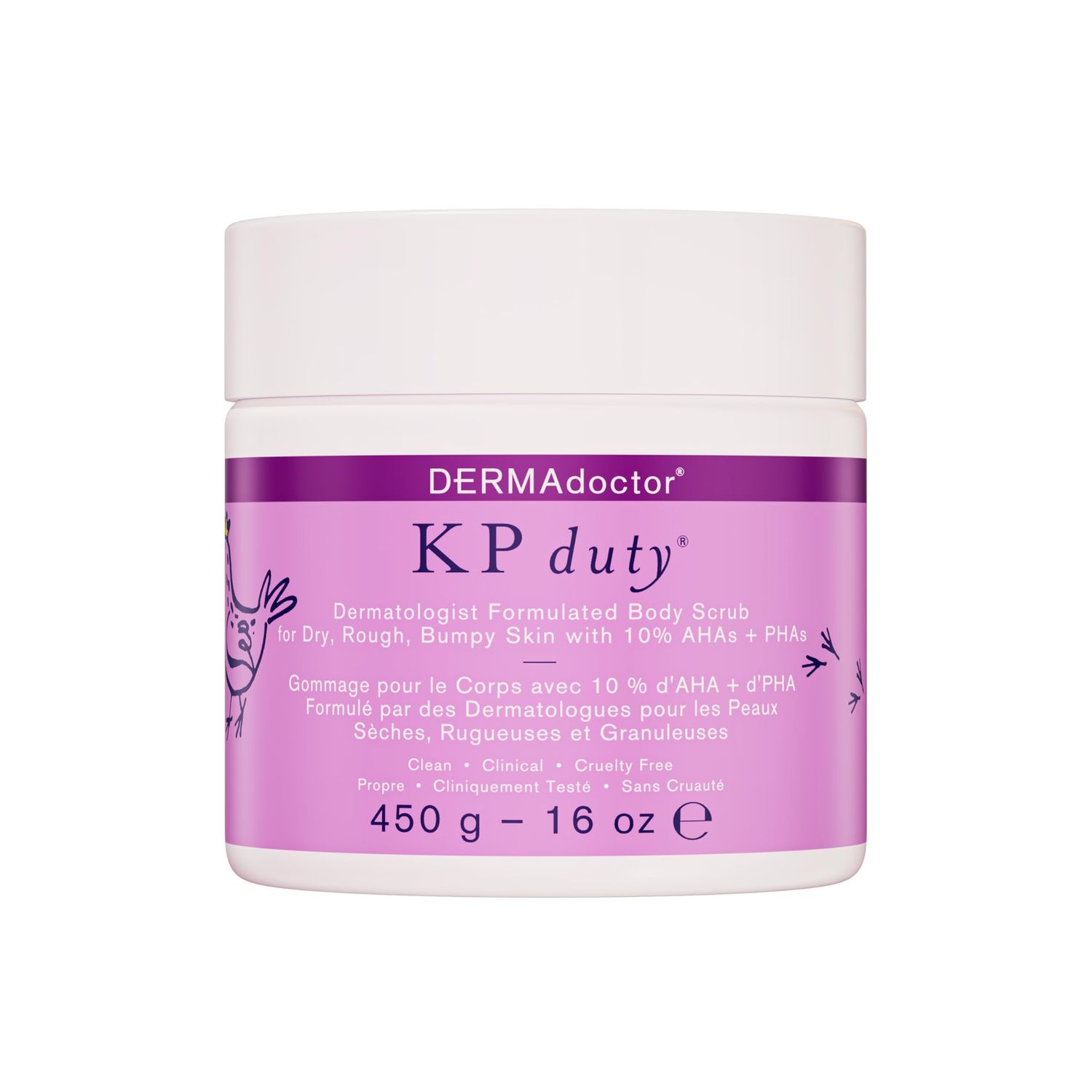 DERMAdoctor KP Bump Eraser Body Scrub Dermatologist Formulated Exfoliant | Keratosis Pilaris Treatment For Dry And Bumpy Skin 10% AHAs + PHAs - 16 fl oz