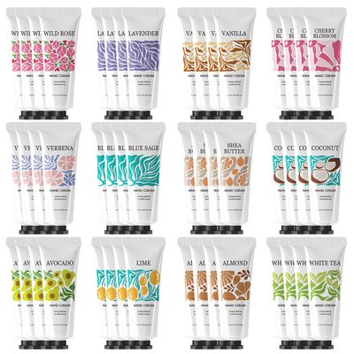 BODY &amp; EARTH # LOVE 48 Pack Natural Plant Fragrance Moisturizing Hand Cream for Dry Hands Hand Cream Gift Set For Women and Girls Hand Lotion Travel Size with Shea Butter Gifts for Women 48x1.0 oz