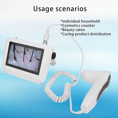 Asixxsix Skin Diagnosis Hair Analyzer, 5 Inch LCD Screen Digital Skin Detector Tester Hair Skin Analyzer Rechargeable Follicle Facial Skin Oil Magnifying Tester