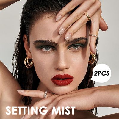 2PCS Makeup Setting Spray Set for Face, Weightless Long Lasting Waterproof Fixing Makeup Setting Face Spray, Smudge-proof, Hydrating & Refreshing Setting Spray Makeup for All Skin Type