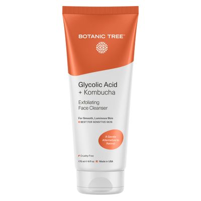 Botanic Tree Kombucha &amp; Glycolic Acid exfoliating face wash for Aging skin - Kombucha Lipofilling effects and skin healthy probiotics and antioxidants