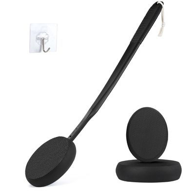 19&quot; Lotion Applicator for Back Tanning Applicator Long Handle Back Lotion Applicator for Feet Self Tanner Back Applicator Sunscreen Applicator for Kids Women Men The Elderly (Dark)