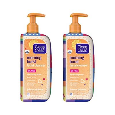 Clean &amp; Clear Morning Burst Oil-Free Facial Cleanser, Brightening Vitamin C &amp; Ginseng, Daily Face Wash, Hypoallergenic, Special Care with Pride Packaging, Value Two Pack, 8 Fl. Oz
