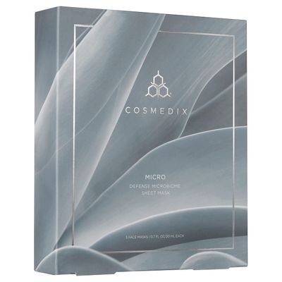 COSMEDIX Micro Defense Microbiome Peel-Off Sheet Mask, Hydrates &amp; Quenches Dry Skin, Soothing &amp; Redness Reducing, Cruelty &amp; Gluten Free, Set of 5