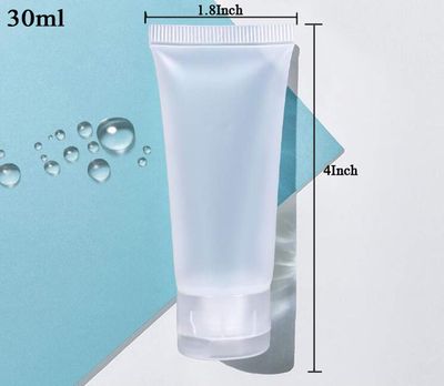 ericotry 24Pcs 30ml (1oz) Empty Translucent Plastic Cosmetic Lotion Tubes Bottles Shampoo Facial Cleaning Bottles Makeup Sample Soft Container Tube Bottle Vial Jar Pot Case with Flip Lid