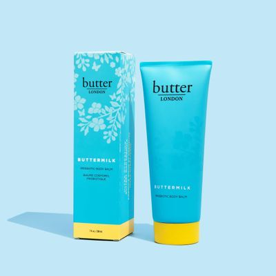 butter LONDON Buttermilk Probiotic Body Balm, Soothes &amp; Moisturizes Skin, Shea Butter, Champagne Scent, Cruelty Free
