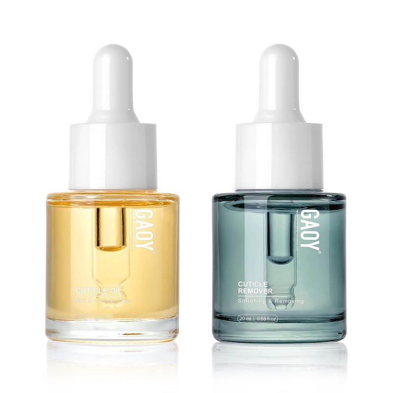 GAOY Cuticle Care Kit - Cuticle Oil and Cuticle Remover, 20ml 2 Pcs Cuticle Nourishes and Softener, Promotes Nail Growth and Strength
