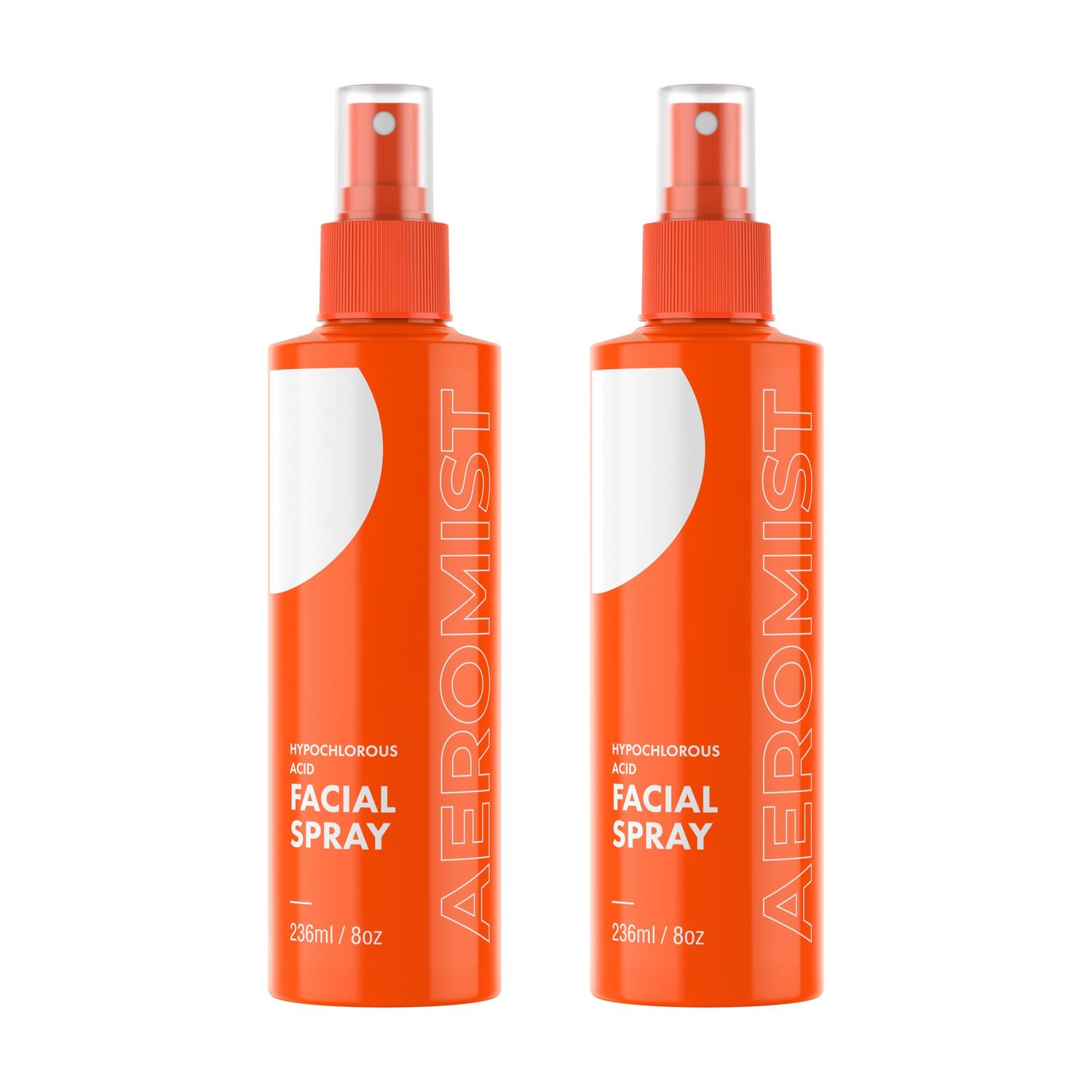 Aeromist Hypochlorous Acid Spray - 16 oz Twin Pack (2 x 8 oz) - No-Rinse Face Wash, Non-Toxic, Safe for Sensitive Skin - Perfect for Travel, Home, Gym Use - HOCL