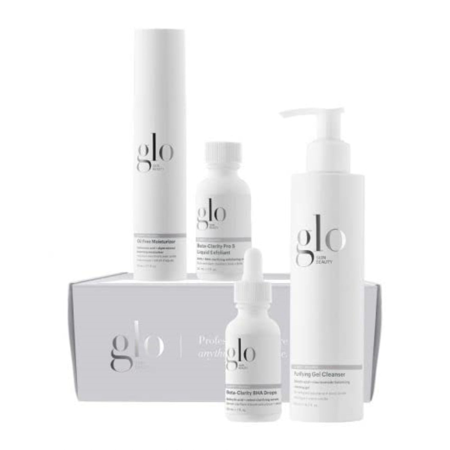 Glo Skin Beauty Clarify + Balance Elevated Essentials Set - Includes Full Size Purifying Gel Cleanser &amp; Beta-Clarity BHA Drops