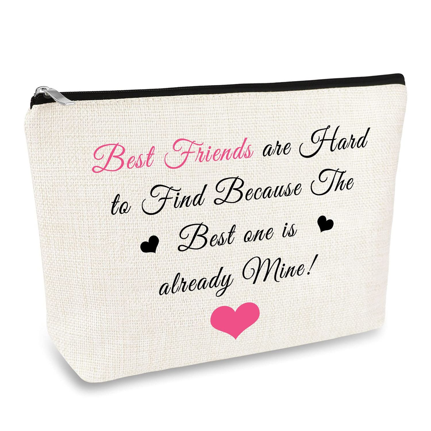Best Friends Gift Makeup Bag Friendship Gifts for Women Travel Cosmetic Pouch Bestie Gift Cosmetic Bag Christmas Wedding Birthday Gifts for Best Friend Sister BFF Women Girls Toiletry Bag Makeup Case