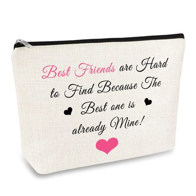 Best Friends Gift Makeup Bag Friendship Gifts for Women Travel Cosmetic Pouch Bestie Gift Cosmetic Bag Christmas Wedding Birthday Gifts for Best Friend Sister BFF Women Girls Toiletry Bag Makeup Case