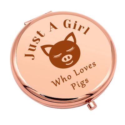 Cute Pig Gifts for Girls Funny Pig Compact Makeup Mirror for Friend Sister Pigs Lover Gift for Girl Women Animal Lover Gift Folding Makeup Mirror for Daughter Niece Cousin Birthday Graduation Gifts