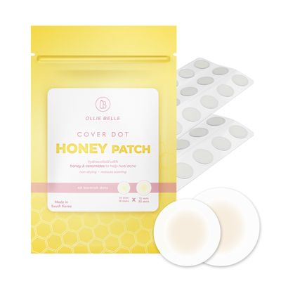 Cover Dot Ollie Belle Hydrocolloid Acne Patches with Honey Invisible Pimple Stickers Blemish Treatment (Honey, 48 dots)