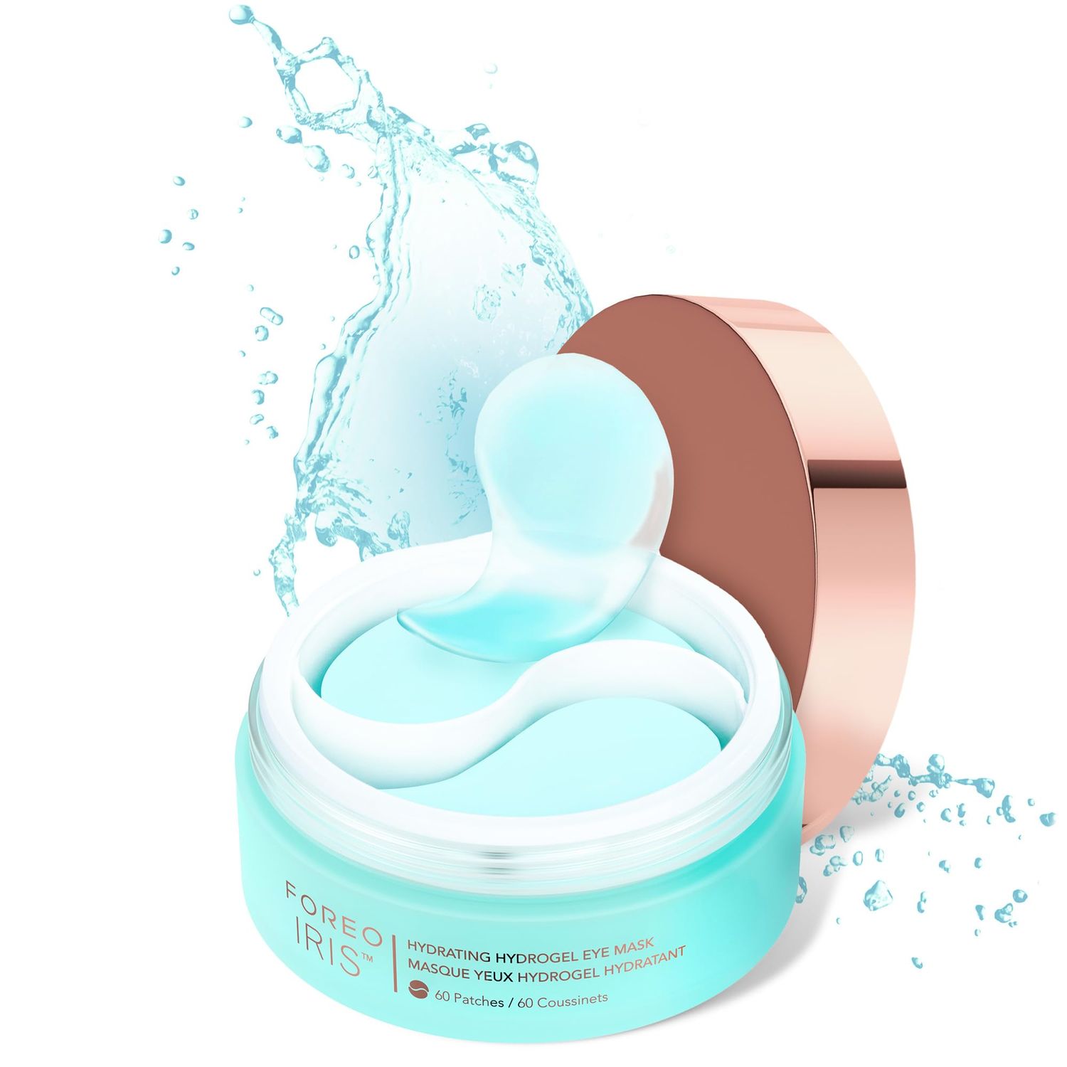 FOREO IRIS Hydrating Hydrogel Eye Mask - Dark Circles Under Eye Treatment for Women &amp; Men - Puffy Eyes Treatment - Hydrating &amp; Refreshing - Vegan - All Skin Types - 60 Under Eye Patches
