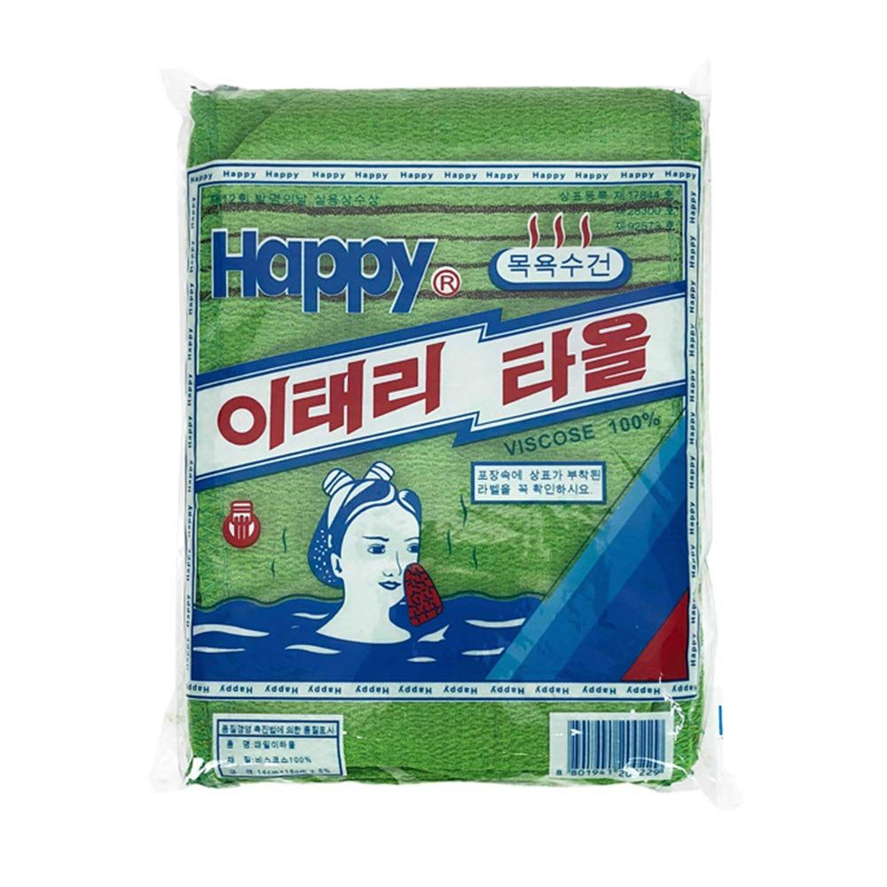 GOLDSANGSA-Korean Bath Towel Washcloth 20pcs/Body Scrub Genuine Exfoliating Bath Mitten Remove Dead Skin(Green)