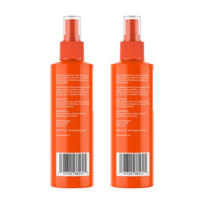Aeromist Hypochlorous Acid Spray - 16 oz Twin Pack (2 x 8 oz) - No-Rinse Face Wash, Non-Toxic, Safe for Sensitive Skin - Perfect for Travel, Home, Gym Use - HOCL