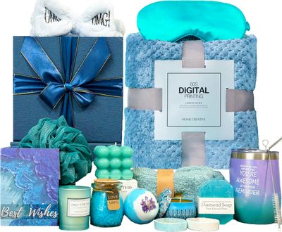 18 pcs Get Well Soon Gifts for Women,Care Package for Women After Surgery, Relaxing Spa Gifts Set with Blanket, Unique Birthday and Mothers Day Gifts for Mom, Sister, Wife, Best Friend and Loved Ones