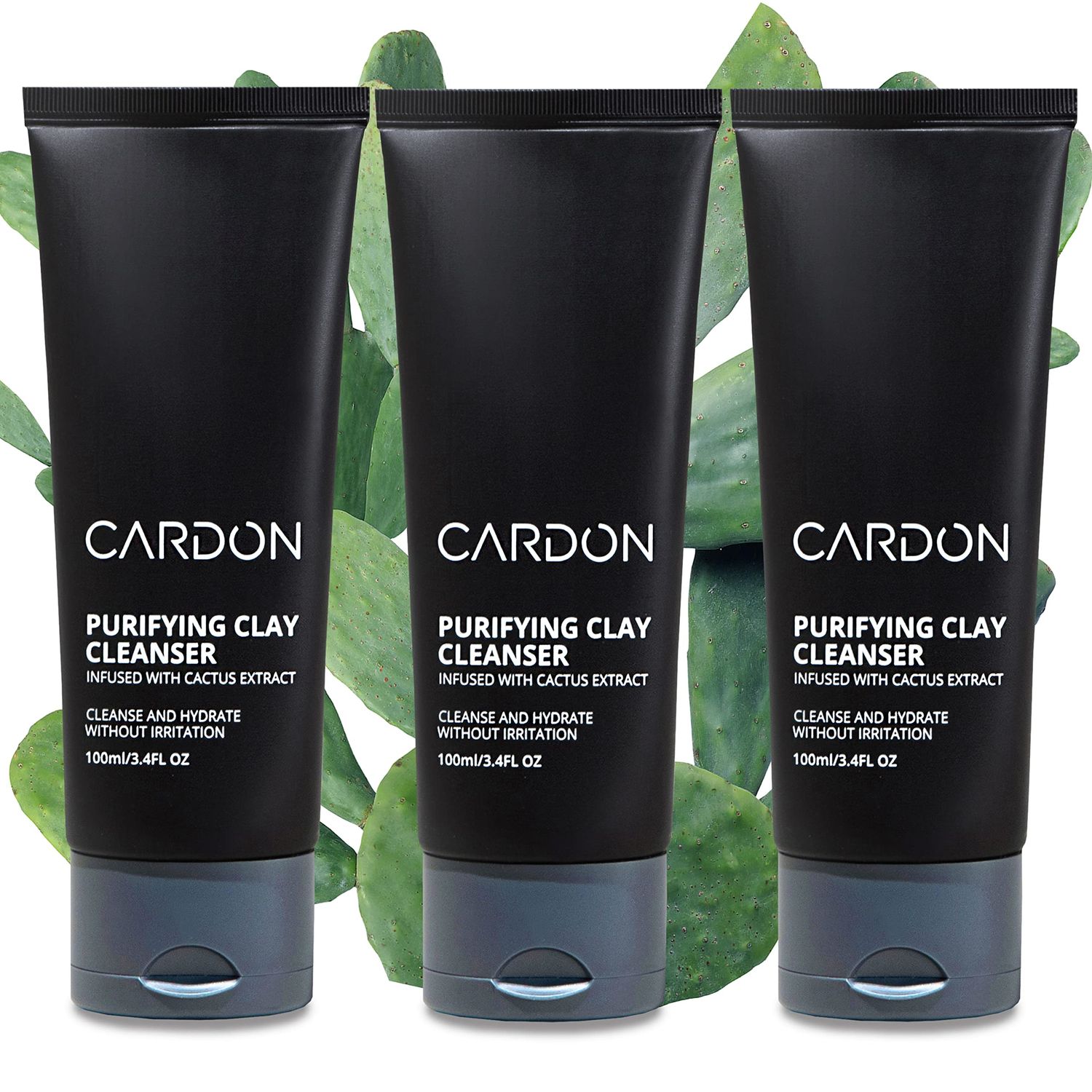 Cardon Men&#39;s Deep Pore Cleaning Clay Face Wash, 4x Better Than Charcoal, Oily, Acne-Prone Skin | Korean Premium Skin Care | Remove Face Oil &amp; Dirt, (3 CT)